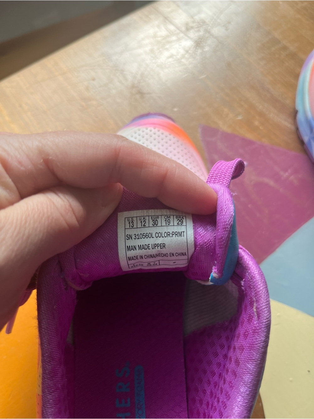 Skechers Kids Color-Shift Athletic Sneakers - Pink & Blue - Picture 5 of 5